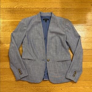 Ann Taylor Cross Weave Collarless Blazer